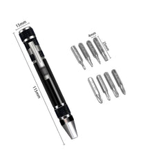 Load image into Gallery viewer, 8 In 1 Screwdriver Aluminum Alloy Combination Disassembly Pen Repair Screwdriver, 8 In 1 Blue, 8 In 1 Red, 8 In 1 Black, 8 In 1 Silver