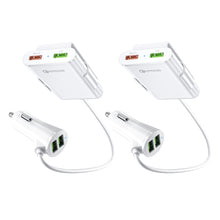Load image into Gallery viewer, 2PCS QC3.0 Four Ports Fast 5V 8A Car Charger Back Seat Charger, 2PCS+Black, 2PCS+White
