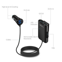 Load image into Gallery viewer, 2PCS QC3.0 Four Ports Fast 5V 8A Car Charger Back Seat Charger, 2PCS+Black, 2PCS+White