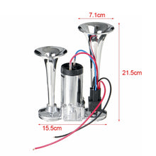 Load image into Gallery viewer, ST-1018S 600DB 12V Double-tube Metal Conjoined Electric Pump Car Horn with Relay, ST-1018S 12V