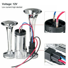 Load image into Gallery viewer, ST-1018S 600DB 12V Double-tube Metal Conjoined Electric Pump Car Horn with Relay, ST-1018S 12V