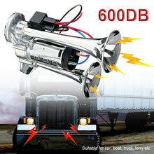 Load image into Gallery viewer, ST-1018S 600DB 12V Double-tube Metal Conjoined Electric Pump Car Horn with Relay, ST-1018S 12V