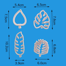 Load image into Gallery viewer, 2 Sets 4 In 1 Tropical Leaf Fondant Cake Mold Cookie Mold, Tropical Leaf