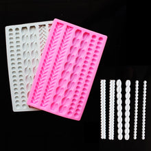 Load image into Gallery viewer, Pearl Twist Braided Fondant Cake Silicone Mold, Pink, Grey