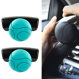 2PCS Automotive Silicone Bearing Steering Wheel Booster, Black, Blue