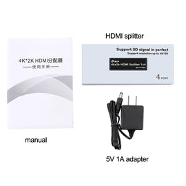 DTECH DT-7144A HDMI 2.0 1 In 4 Out 4K X 2K HD Video Splitter, CN Plug, DT-7144A