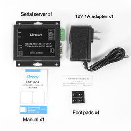 DTECH IOT9031 RS232/485/422 To TCP 3 In 1 Serial Server, CN Plug, IOT9031 RS232/485/422 To TCP