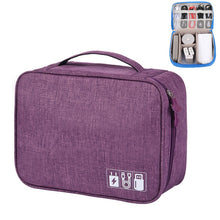 Load image into Gallery viewer, Multifunctional Cationic Digital U Disk Data Cable Storage Bag, a15 Navy, a15 Blue, a15 Purple, a15 Black, a15 Grey, a15 Wine Red