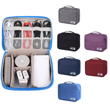 Load image into Gallery viewer, Multifunctional Cationic Digital U Disk Data Cable Storage Bag, a15 Navy, a15 Blue, a15 Purple, a15 Black, a15 Grey, a15 Wine Red