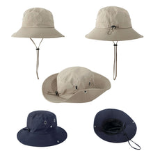Load image into Gallery viewer, Versatile Breathable Sunscreen Drawstring Fisherman Hat, Khaki, Black, Grey, Coffee, Dark Blue, Army Green