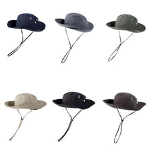Load image into Gallery viewer, Versatile Breathable Sunscreen Drawstring Fisherman Hat, Khaki, Black, Grey, Coffee, Dark Blue, Army Green