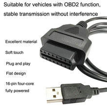 Load image into Gallery viewer, 16PIN USB AM To OBD2 Female Conversion Cable Car Computer Diagnostic Cable, 16PIN