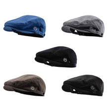 Load image into Gallery viewer, Reverse Letter Beret Corduroy Street Retro Hat, Blue, Black, Grey, Coffee, Deep Gray