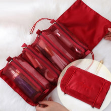Load image into Gallery viewer, 4 In 1 Women Travel Portable Waterproof Mesh Cosmetic Bag, Red, Green, Black, Violet, Khaki, Cherry Pink