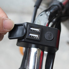 Load image into Gallery viewer, Motorcycle Dual USB Mobile Phone Charger 5V 3A Fast Charging, 5V 3A Black