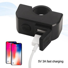 Load image into Gallery viewer, Motorcycle Dual USB Mobile Phone Charger 5V 3A Fast Charging, 5V 3A Black