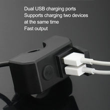 Load image into Gallery viewer, Motorcycle Dual USB Mobile Phone Charger 5V 3A Fast Charging, 5V 3A Black