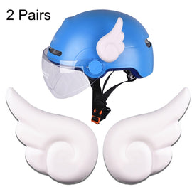 2 Pairs Motorcycle Helmet Angel Wings Decoration, White, Light Blue, Red, Black, Pink, Blue