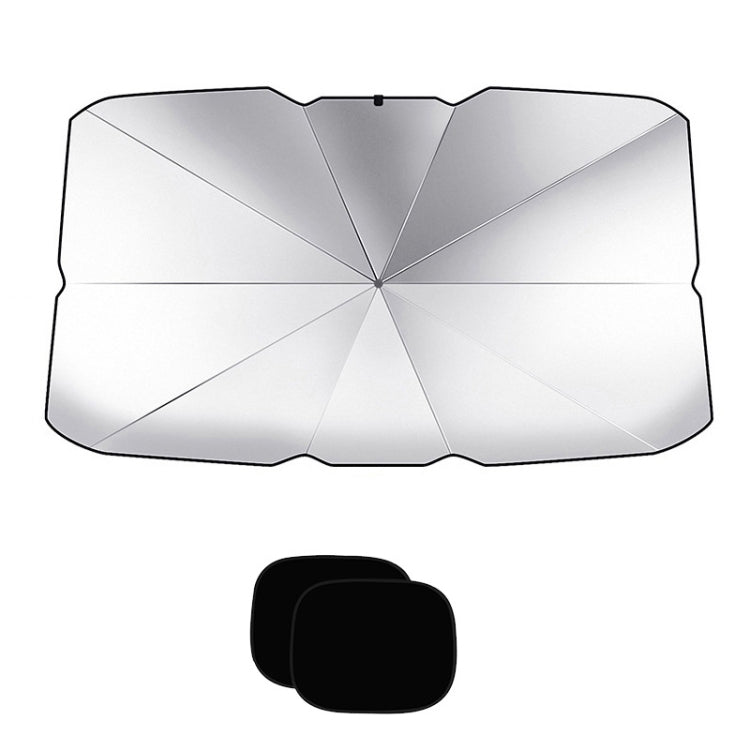 Car Windshield Telescopic Folding Thermal Insulation Parasol, Large, Large+2 PCS Side Sun Block, Large+4 PCS Side Sun Block, Small, Open Style Large, Open Style Small, Silver Coated Large, Silver Coated Small