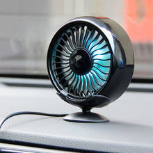 Load image into Gallery viewer, F102 Vehicle Dashboard Multi-function USB Colorful Lights Fan, Black, Silver