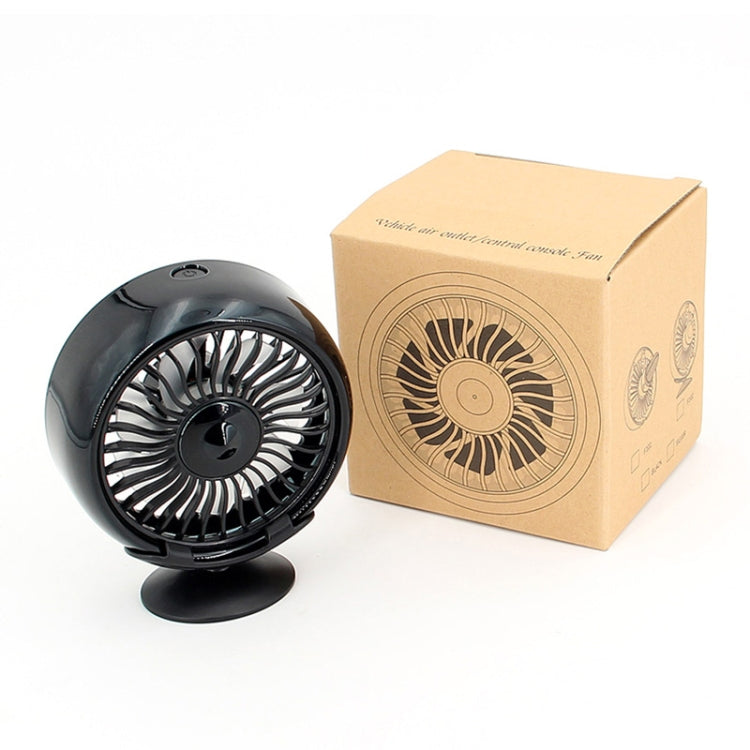 F102 Vehicle Dashboard Multi-function USB Colorful Lights Fan, Black, Silver