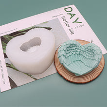 Load image into Gallery viewer, Heart Shaped Angel Wings Silicone Mold Baking Ice Cream Candle Aromatherapy Mold, L, S
