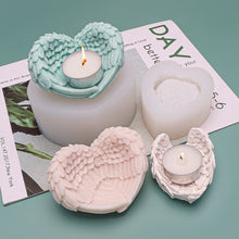 Load image into Gallery viewer, Heart Shaped Angel Wings Silicone Mold Baking Ice Cream Candle Aromatherapy Mold, L, S