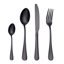 Load image into Gallery viewer, 4PCS/Set Stainless Steel Western Steak Fork Spoon Knife Set, True Color, Golden, Rose Gold, Colorful, Black