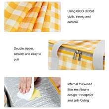 Load image into Gallery viewer, JY2209 Camping Moistureproof Portable Picnic Basket Set, Spec:, Red White, Yellow White, Leaves, Red White+150x100cm, Yellow White+150x100cm, Leaves+150x100cm, Red White+150x200cm, Yellow White+150x200cm, Leaves+150x200cm, Red White+200x200cm          ...
