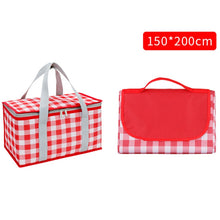 Load image into Gallery viewer, JY2209 Camping Moistureproof Portable Picnic Basket Set, Spec:, Red White, Yellow White, Leaves, Red White+150x100cm, Yellow White+150x100cm, Leaves+150x100cm, Red White+150x200cm, Yellow White+150x200cm, Leaves+150x200cm, Red White+200x200cm          ...