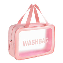 Load image into Gallery viewer, PVC Transparent Waterproof Portable Cosmetic Bag, Size:, L (Pink), L (Black), L (White), M (Pink), M (Black), M (White), S (Pink), S (Black), S (White)