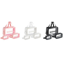 Load image into Gallery viewer, PVC Transparent Waterproof Portable Cosmetic Bag, Size:, L (Pink), L (Black), L (White), M (Pink), M (Black), M (White), S (Pink), S (Black), S (White)