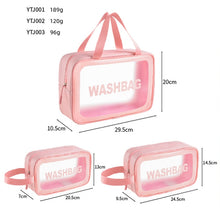 Load image into Gallery viewer, PVC Transparent Waterproof Portable Cosmetic Bag, Size:, L (Pink), L (Black), L (White), M (Pink), M (Black), M (White), S (Pink), S (Black), S (White)
