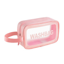 Load image into Gallery viewer, PVC Transparent Waterproof Portable Cosmetic Bag, Size:, L (Pink), L (Black), L (White), M (Pink), M (Black), M (White), S (Pink), S (Black), S (White)