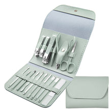 Load image into Gallery viewer, Nail Art Tool Set Nail Clippers Dead Skin Scissors Manicure Tool, 12 In 1 Matcha Green, 12 In 1 Coffee, 12 In 1 Black, 12 In 1 Pink, 12 In 1 Green+Silver Accessories, 16 In 1 Green, 16 In 1 Matcha Green, 16 In 1 Pink, 16 In 1 Coffee, 16 In 1 Blue      ...