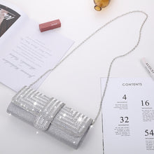 Load image into Gallery viewer, Ladies Evening Bag Shoulder Bag Hand Messenger Bag, Silver, Black