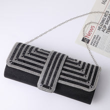Load image into Gallery viewer, Ladies Evening Bag Shoulder Bag Hand Messenger Bag, Silver, Black