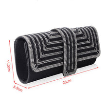Load image into Gallery viewer, Ladies Evening Bag Shoulder Bag Hand Messenger Bag, Silver, Black