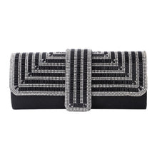 Load image into Gallery viewer, Ladies Evening Bag Shoulder Bag Hand Messenger Bag, Silver, Black