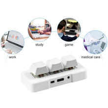 Load image into Gallery viewer, MK321 3 Keys Custom Keys Game Office PS Clip Macro Programming Keypad, Cable Length: 1.5m, White, Black