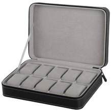 Load image into Gallery viewer, 10 Bit Zipper Watch Box Storage Display Box PU Zipper Bag Watch Box, 10 Bit