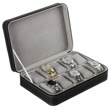 Load image into Gallery viewer, 10 Bit Zipper Watch Box Storage Display Box PU Zipper Bag Watch Box, 10 Bit