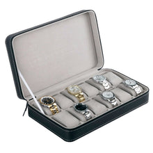Load image into Gallery viewer, 12 Bit Zipper Watch Box Storage Display Box PU Zipper Bag Watch Box, 12 Bit