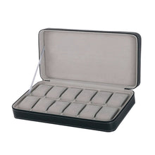Load image into Gallery viewer, 12 Bit Zipper Watch Box Storage Display Box PU Zipper Bag Watch Box, 12 Bit