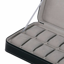 Load image into Gallery viewer, 12 Bit Zipper Watch Box Storage Display Box PU Zipper Bag Watch Box, 12 Bit