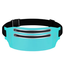Load image into Gallery viewer, Outdoor Double Zipper Sports Waterproof Lycra Body Slim Waist Bag, Black, Mint Blue, Grey, Rose Red, Green