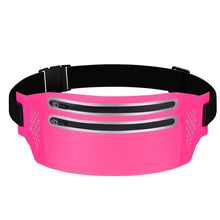 Load image into Gallery viewer, Outdoor Double Zipper Sports Waterproof Lycra Body Slim Waist Bag, Black, Mint Blue, Grey, Rose Red, Green
