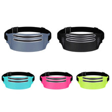 Load image into Gallery viewer, Outdoor Double Zipper Sports Waterproof Lycra Body Slim Waist Bag, Black, Mint Blue, Grey, Rose Red, Green