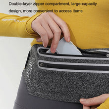Load image into Gallery viewer, Outdoor Double Zipper Sports Waterproof Lycra Body Slim Waist Bag, Black, Mint Blue, Grey, Rose Red, Green