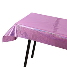 Load image into Gallery viewer, Birthday Party Foil Laser Tablecloth Wedding Decoration Supplies, Foil Laser  Pink, Foil Laser Red, Foil Laser Light Blue, Foil Laser Rose Gold, Foil Laser Gold, Foil Laser Dark Blu, Foil Laser Purple, Foil Laser Silver, Foil Laser Rose Red